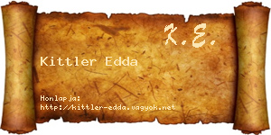 Kittler Edda névjegykártya